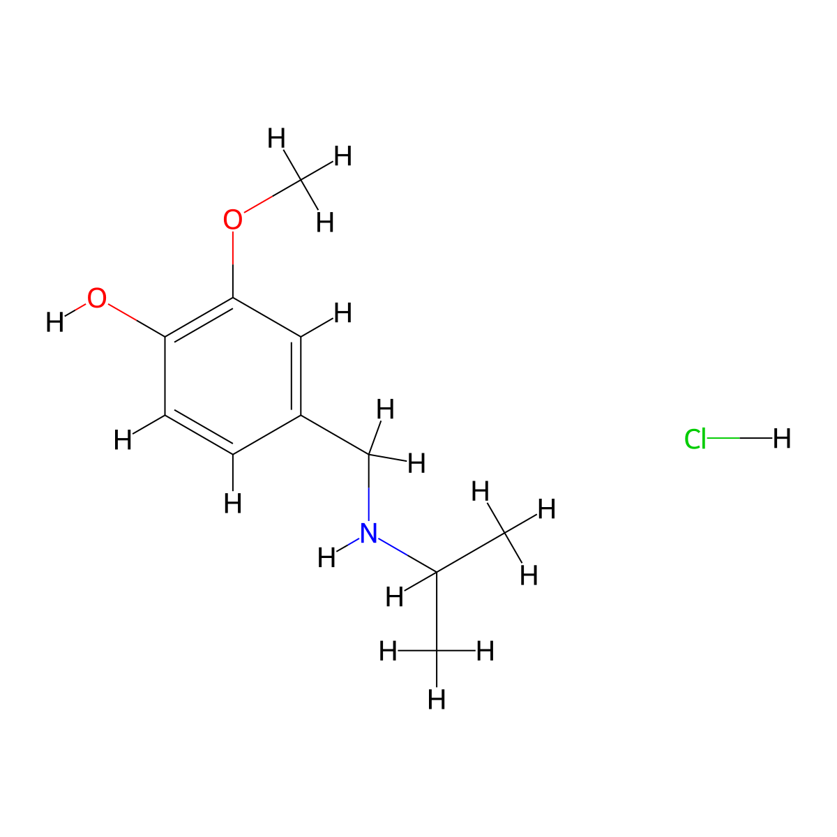 2-Methoxy-4-{[(propan-2-yl)amino]methyl}phenol hydrochloride molecular structure, CAS 1240581-85-4