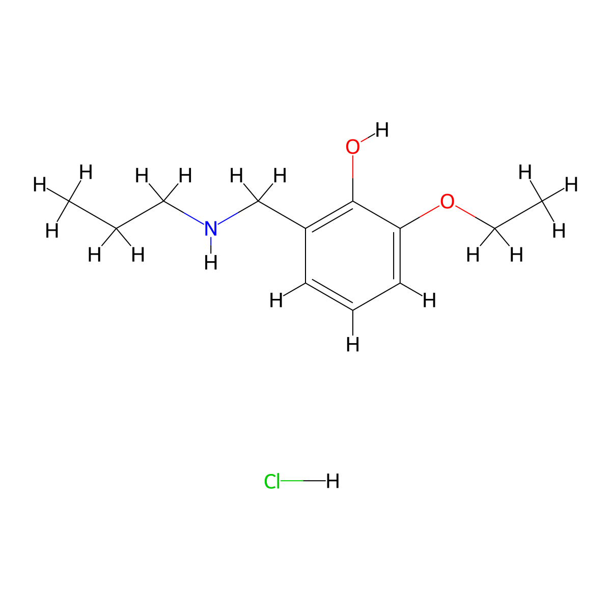 2-Ethoxy-6-[(propylamino)methyl]phenol hydrochloride molecular structure, CAS 1240581-88-7
