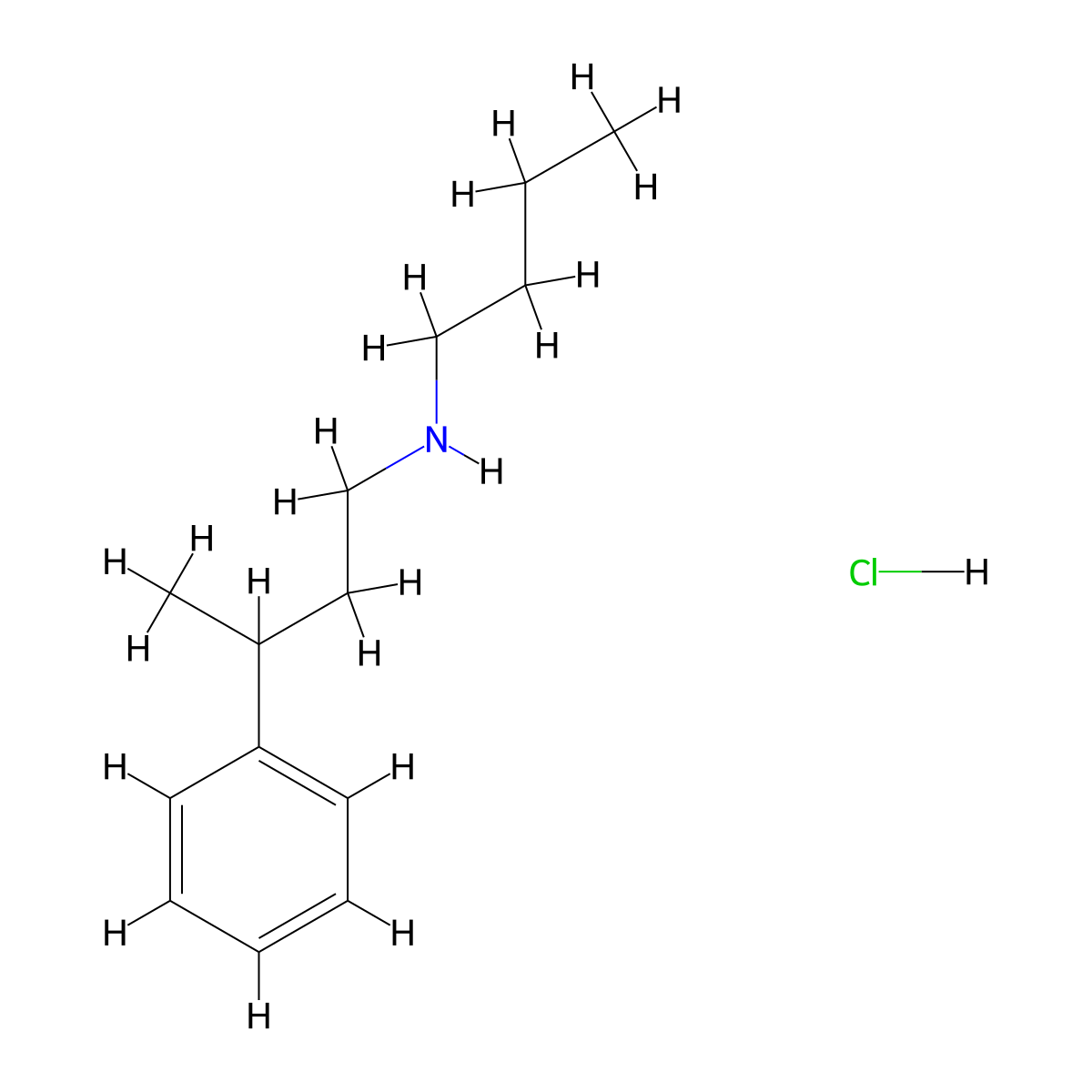 Butyl(3-phenylbutyl)amine hydrochloride molecular structure, CAS 1240581-91-2