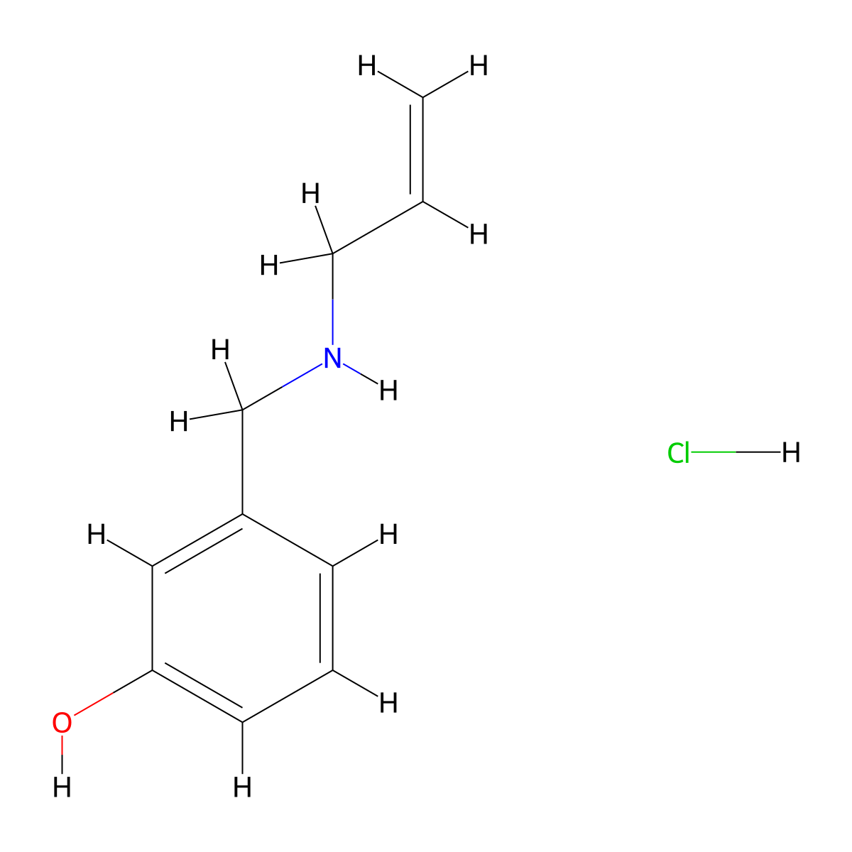 3-{[(Prop-2-en-1-yl)amino]methyl}phenol hydrochloride molecular structure, CAS 1240581-92-3