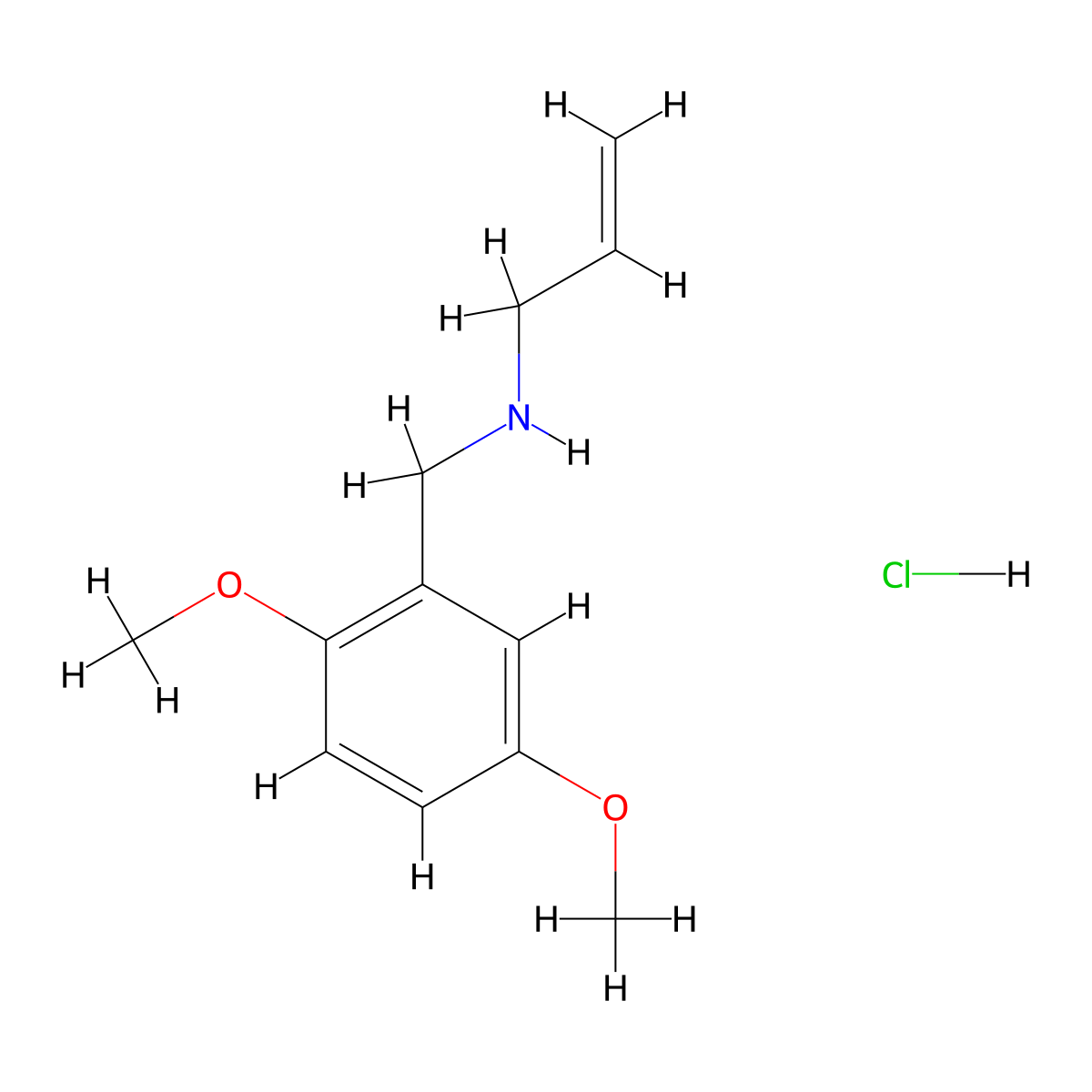 [(2,5-Dimethoxyphenyl)methyl](prop-2-en-1-yl)amine hydrochloride molecular structure, CAS 1240581-93-4
