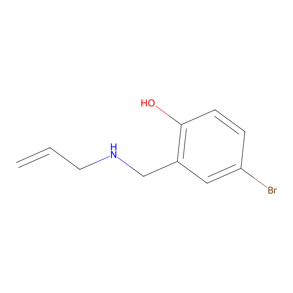 4-Bromo-2-{[(prop-2-en-1-yl)amino]methyl}phenol molecular structure, CAS 1240581-96-7