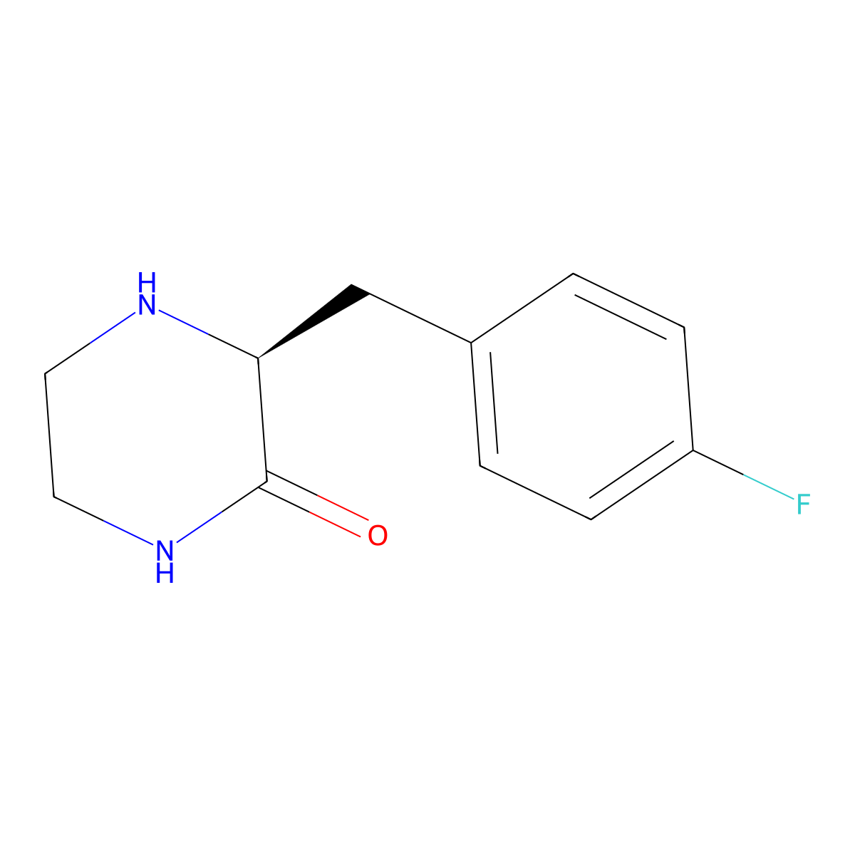 (S)-3-(4-Fluoro-benzyl)-piperazin-2-one molecular structure, CAS 1240583-66-7