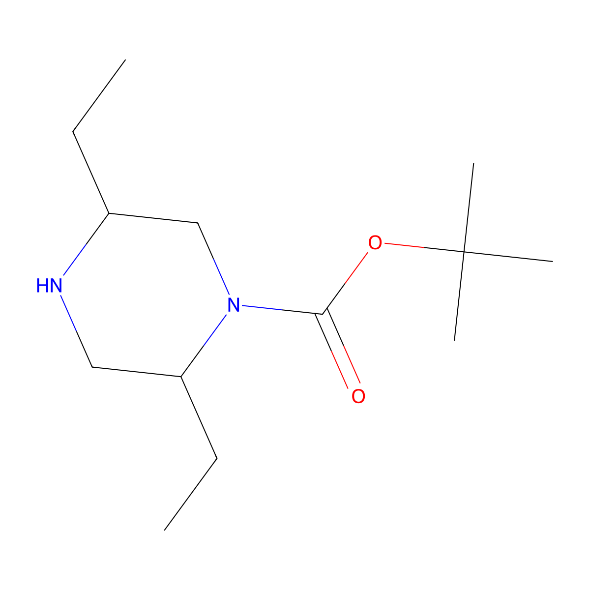(2R,5S)-1-N-Boc-2,5-diethyl piperazine molecular structure, CAS 1240584-68-2