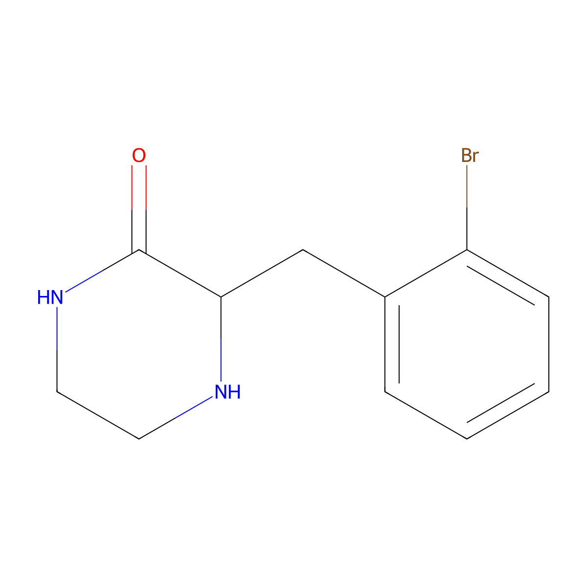 3-(2-Bromo-benzyl)-piperazin-2-one molecular structure, CAS 1240585-57-2