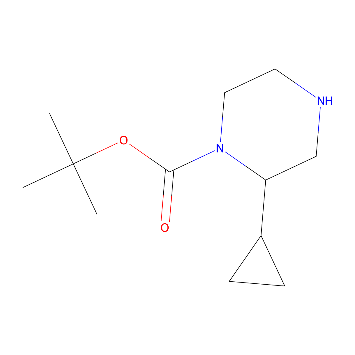 tert-Butyl (2S)-2-cyclopropylpiperazine-1-carboxylate molecular structure, CAS 1240586-17-7