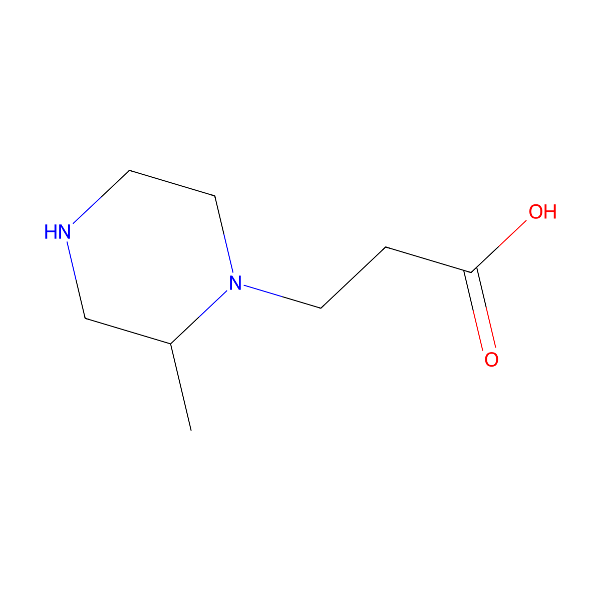 (S)-3-(2-Methylpiperazin-1-YL)propanoic acid molecular structure, CAS 1240586-38-2