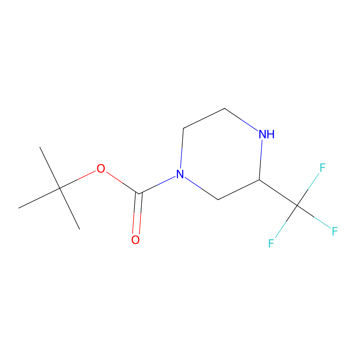 (R)-Tert-butyl 3-(trifluoromethyl)piperazine-1-carboxylate molecular structure, CAS 1240587-88-5