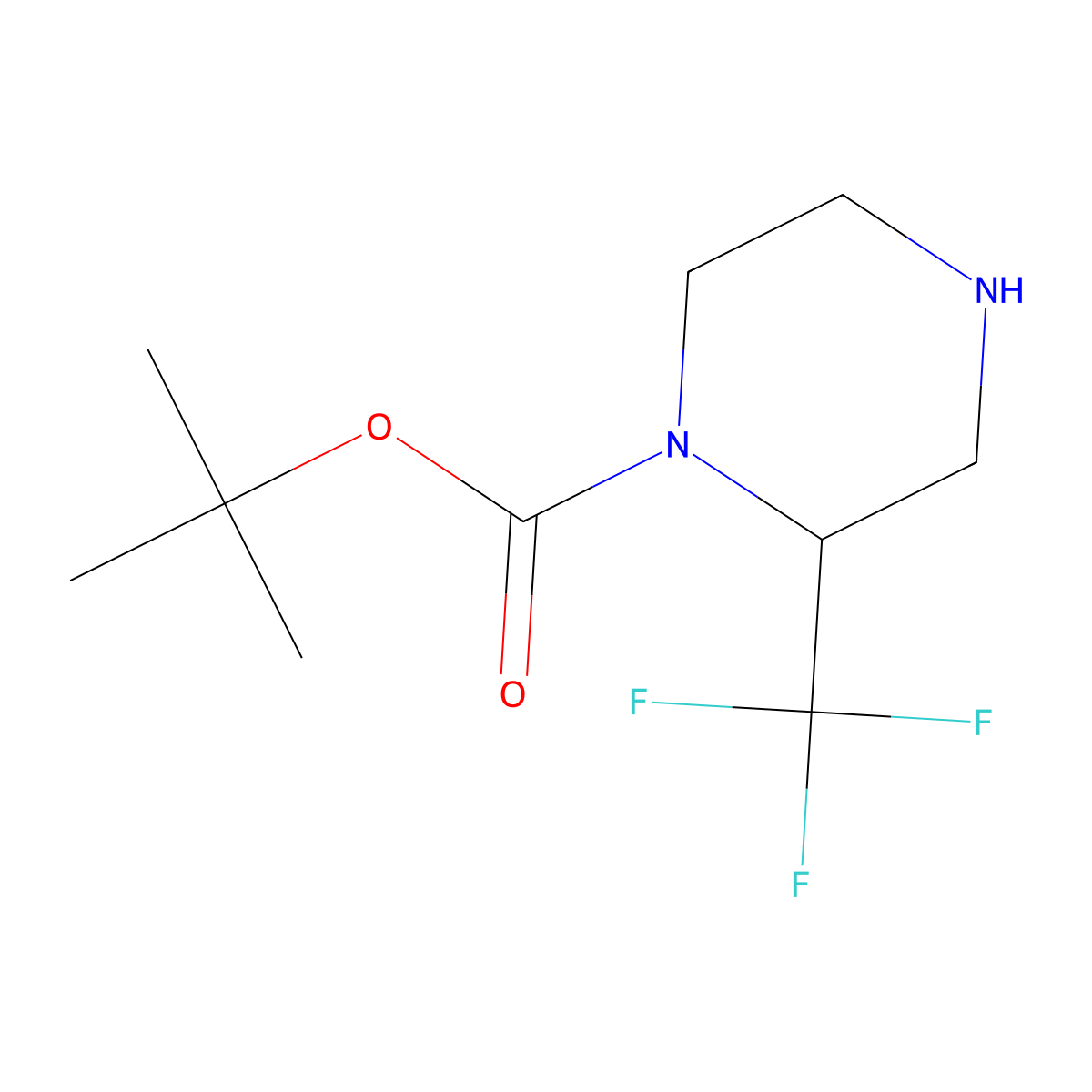 (S)-2-Trifluoromethyl-piperazine-1-carboxylic acid tert-butyl ester molecular structure, CAS 1240588-06-0