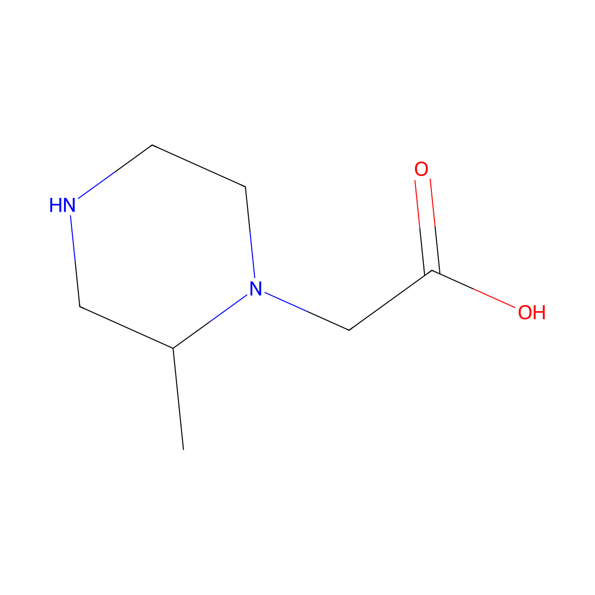 2-[(2S)-2-Methylpiperazin-1-YL]acetic acid molecular structure, CAS 1240590-52-6