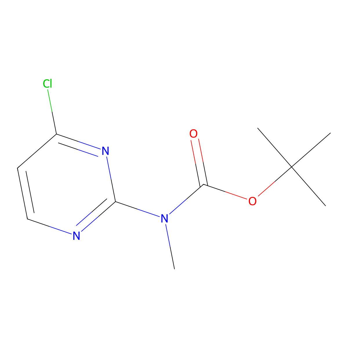 tert-Butyl (4-chloropyrimidin-2-yl)(methyl)carbamate molecular structure, CAS 1240594-10-8