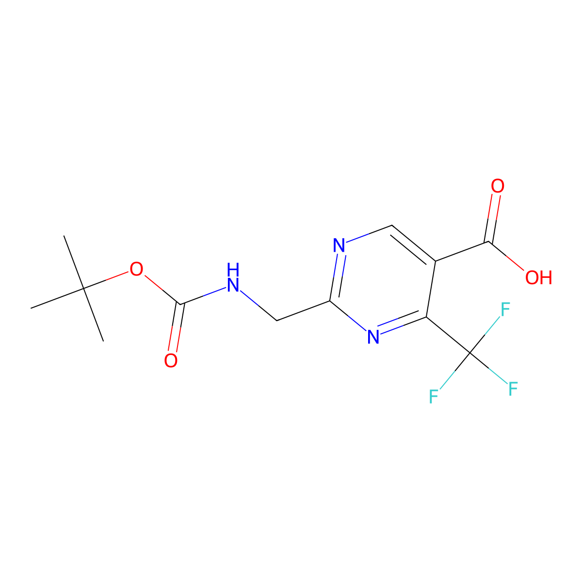 2-({[(Tert-butoxy)carbonyl]amino}methyl)-4-(trifluoromethyl)pyrimidine-5-carboxylicacid molecular structure, CAS 1240594-69-7