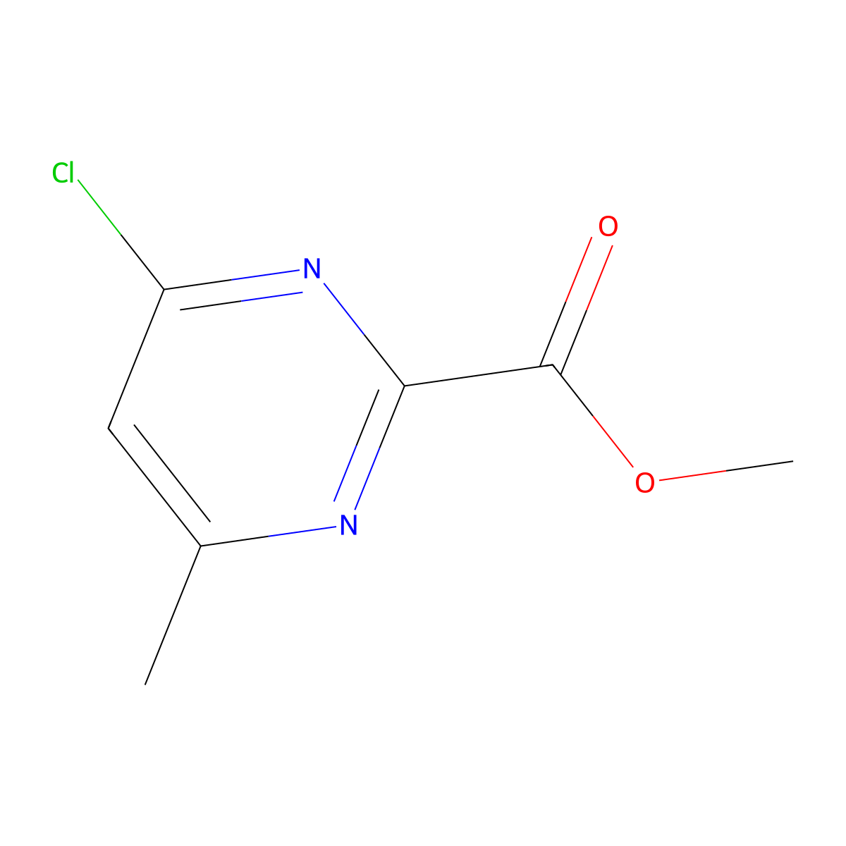 Methyl 4-chloro-6-methylpyrimidine-2-carboxylate molecular structure, CAS 1240594-75-5