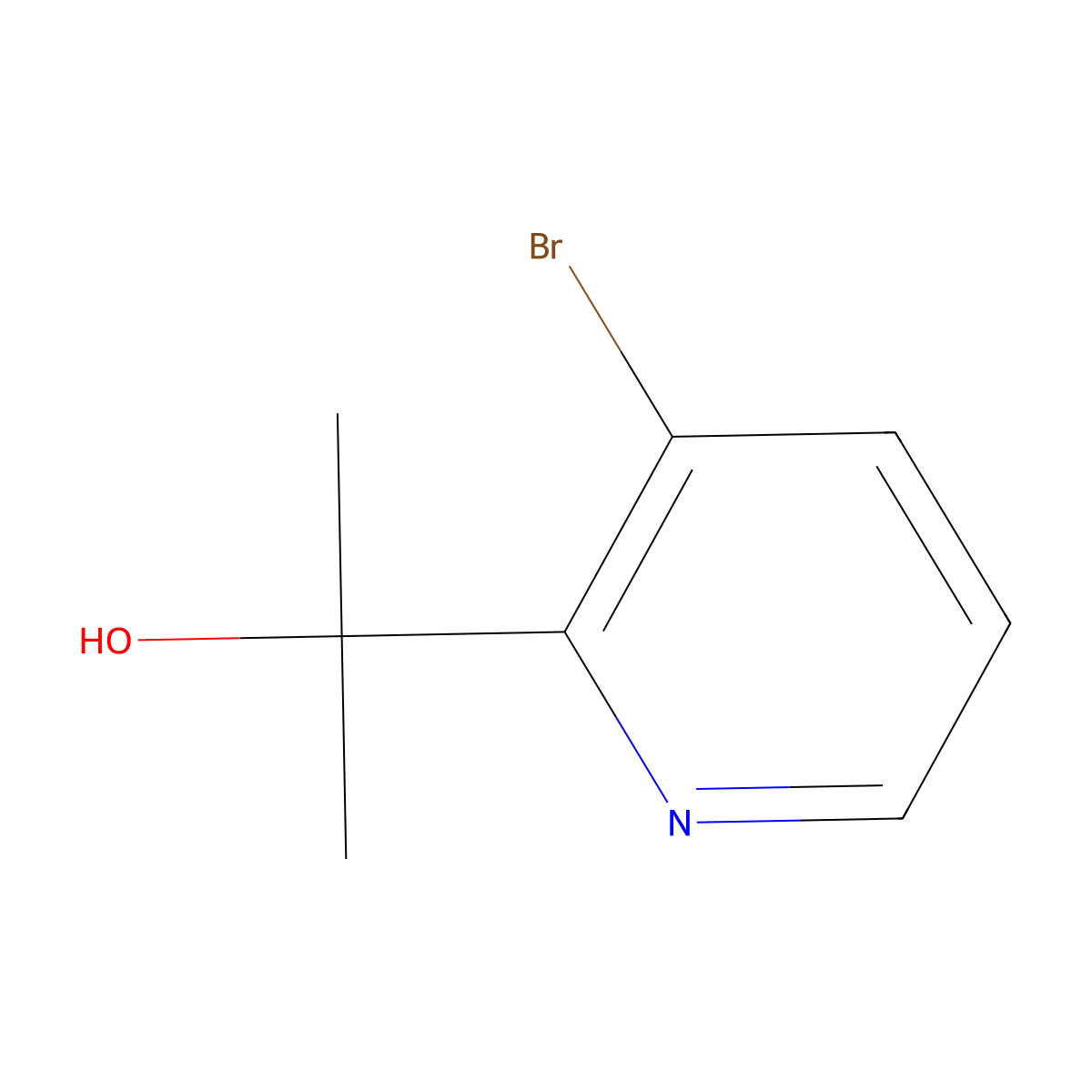2-(3-Bromopyridin-2-yl)propan-2-ol molecular structure, CAS 1240594-87-9