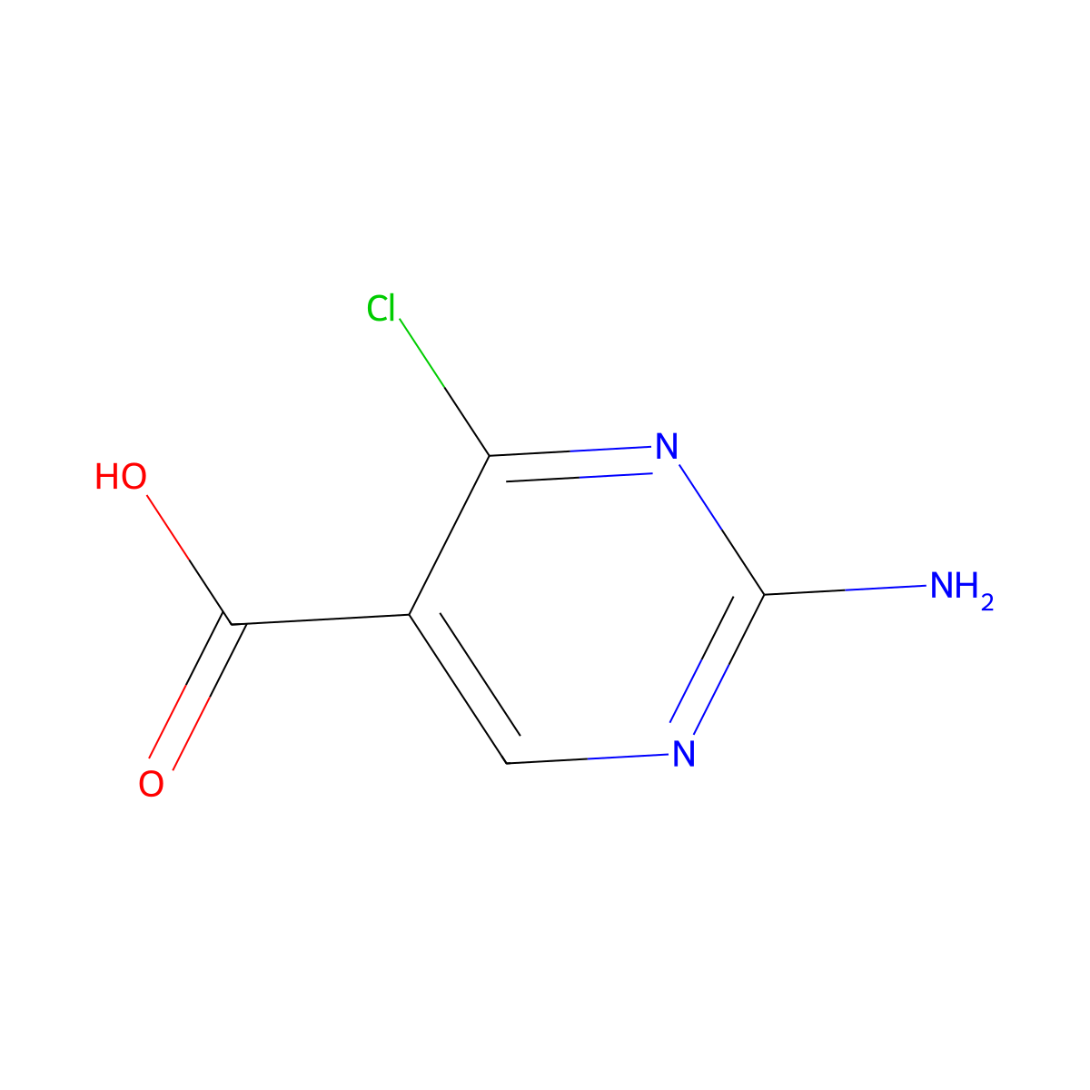 2-Amino-4-chloropyrimidine-5-carboxylic acid molecular structure, CAS 1240594-92-6