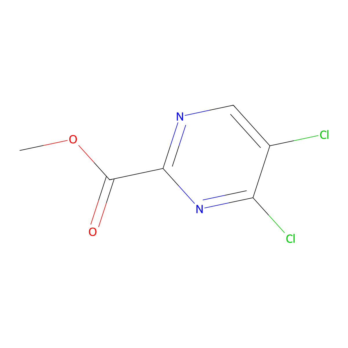 Methyl 4,5-dichloropyrimidine-2-carboxylate molecular structure, CAS 1240595-01-0