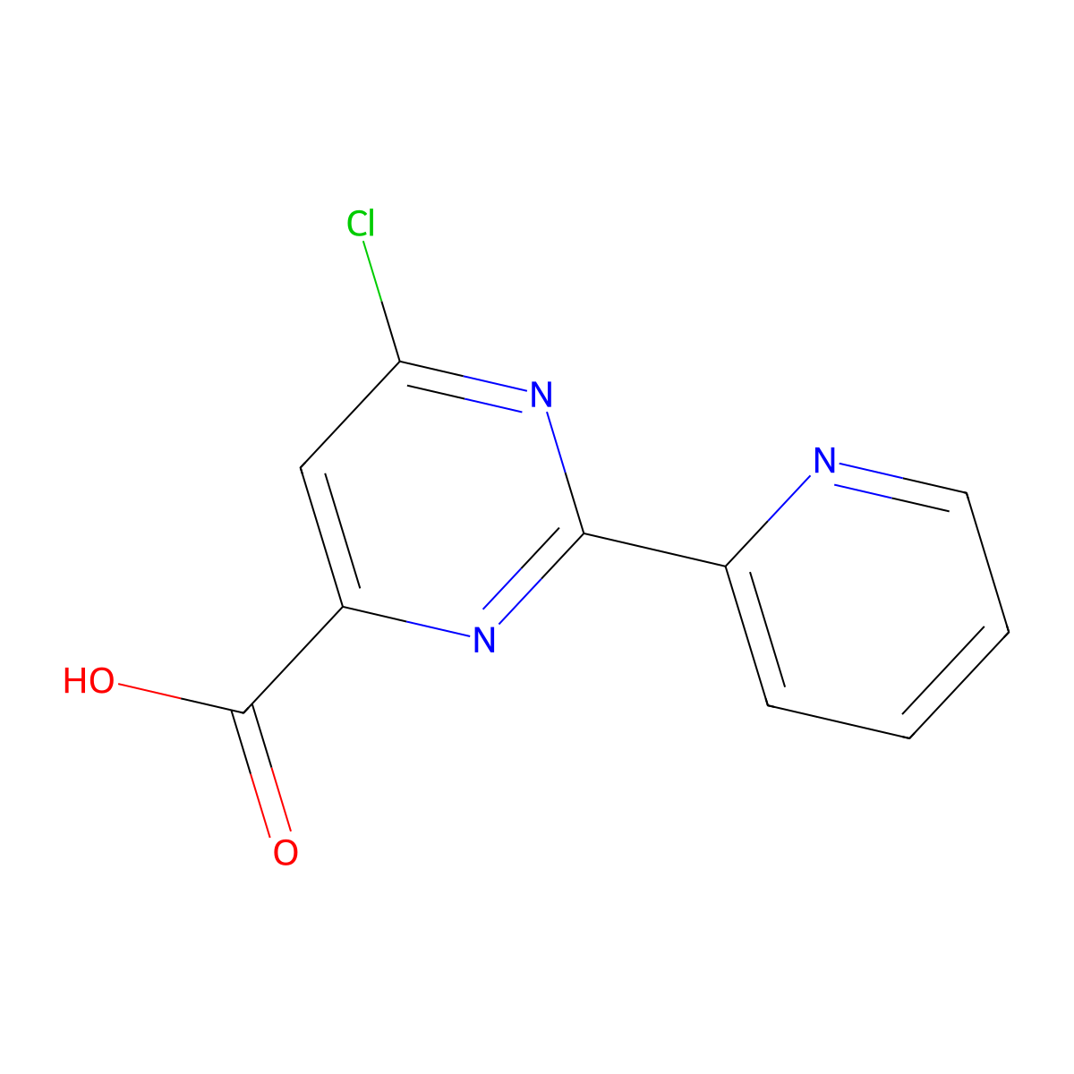 6-Chloro-2-(pyridin-2-yl)pyrimidine-4-carboxylic acid molecular structure, CAS 1240595-02-1