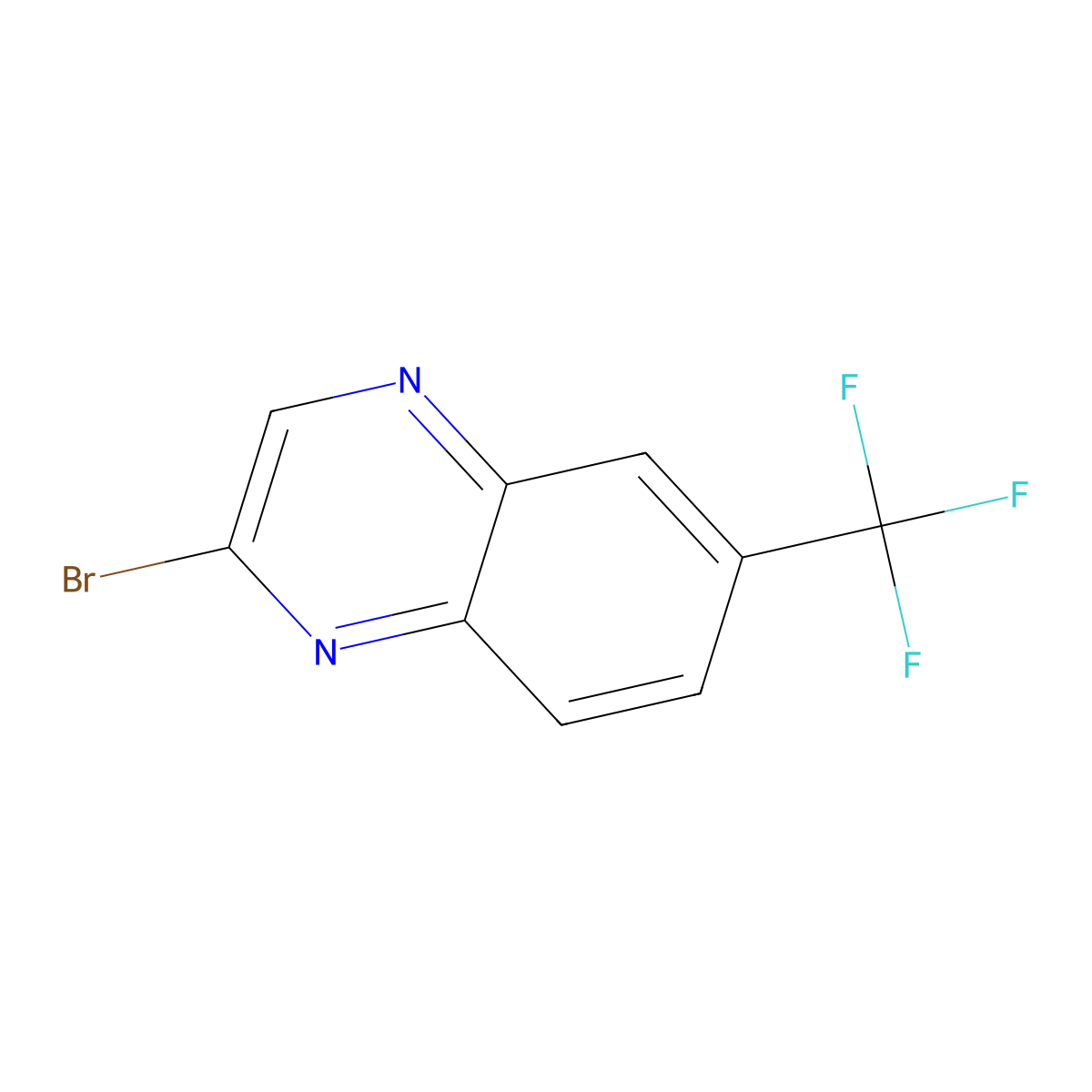 2-Bromo-6-(trifluoromethyl)quinoxaline molecular structure, CAS 1240595-08-7
