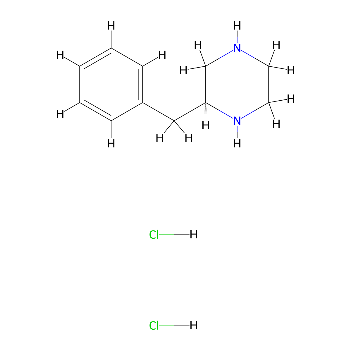 (S)-2-Benzylpiperazine dihydrochloride molecular structure, CAS 1240595-20-3