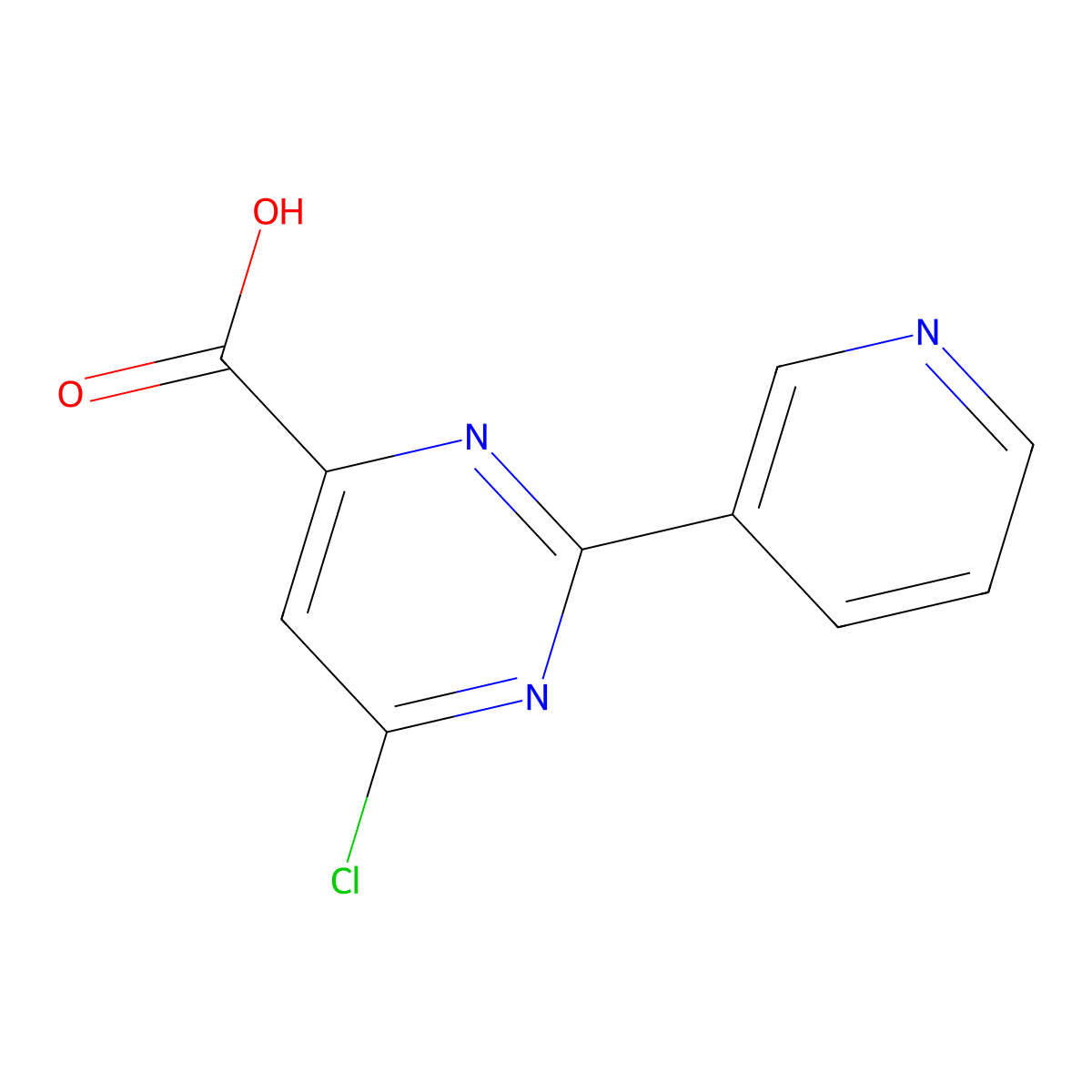 6-Chloro-2-(pyridin-3-yl)pyrimidine-4-carboxylic acid molecular structure, CAS 1240595-21-4