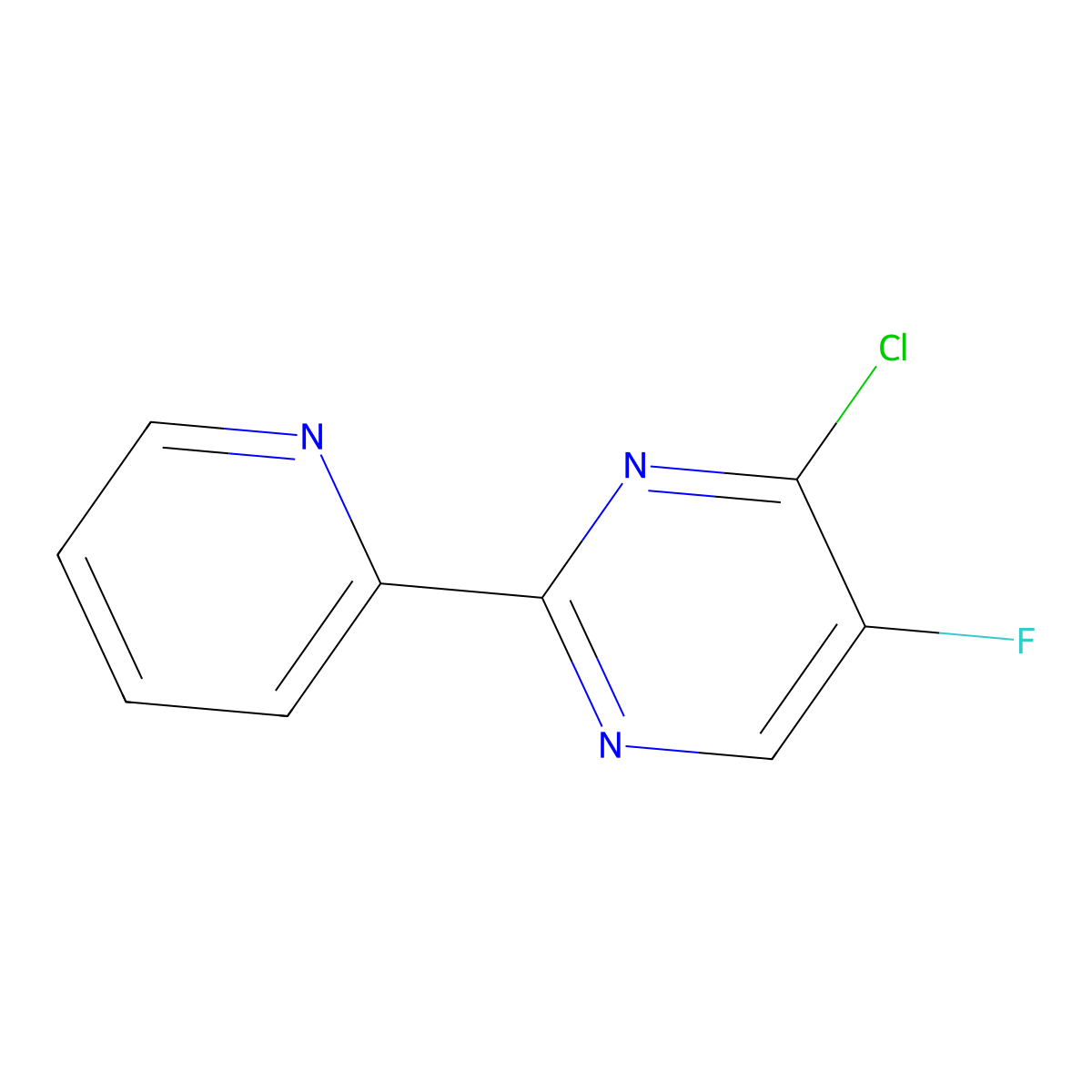 4-Chloro-5-fluoro-2-(pyridin-2-yl)pyrimidine molecular structure, CAS 1240595-42-9