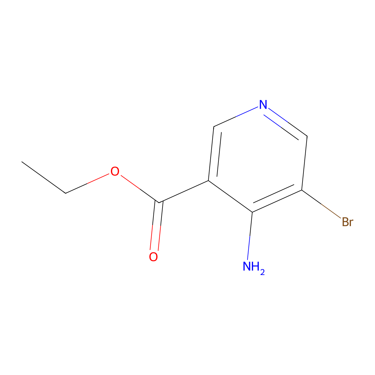 Ethyl 4-amino-5-bromonicotinate molecular structure, CAS 1240595-43-0