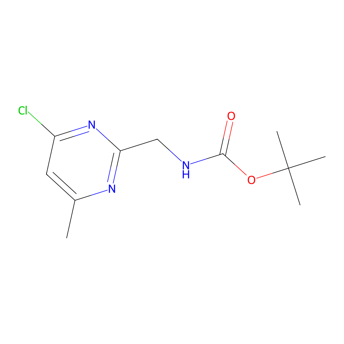 tert-butyl N-[(4-chloro-6-methylpyrimidin-2-yl)methyl]carbamate molecular structure, CAS 1240595-73-6