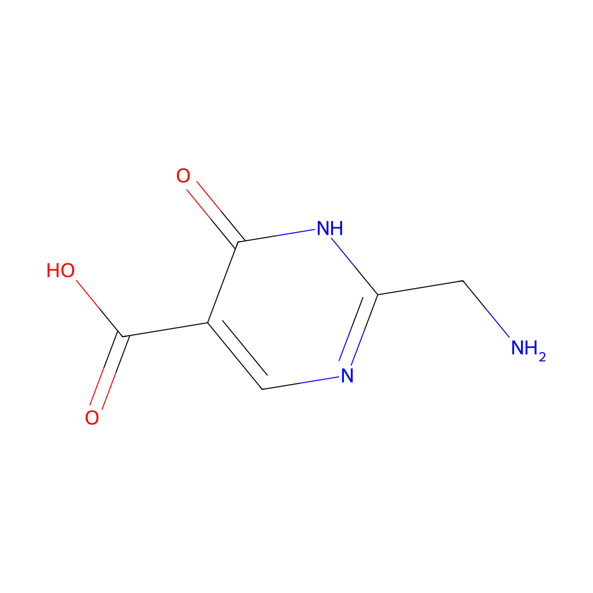 2-(Aminomethyl)-4-hydroxypyrimidine-5-carboxylic acid molecular structure, CAS 1240595-84-9
