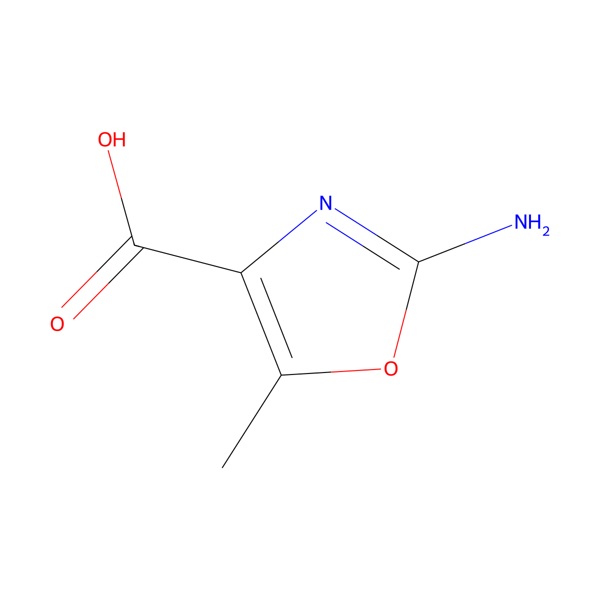 2-Amino-5-methyl-1,3-oxazole-4-carboxylic acid molecular structure, CAS 1240596-17-1