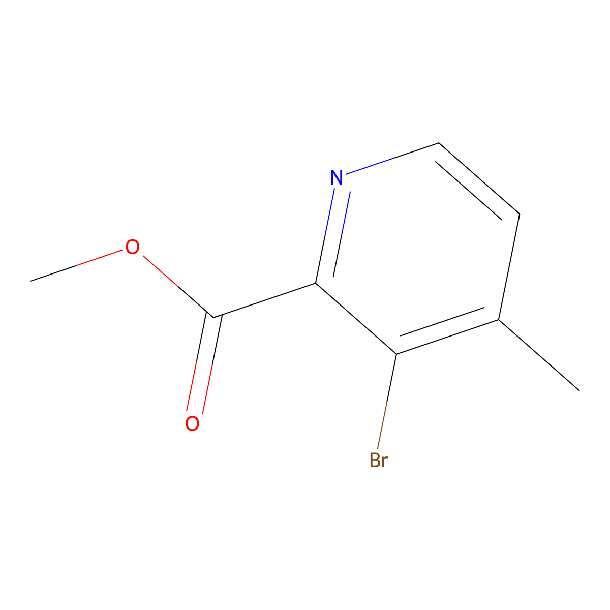 Methyl 3-bromo-4-methylpicolinate molecular structure, CAS 1240596-19-3