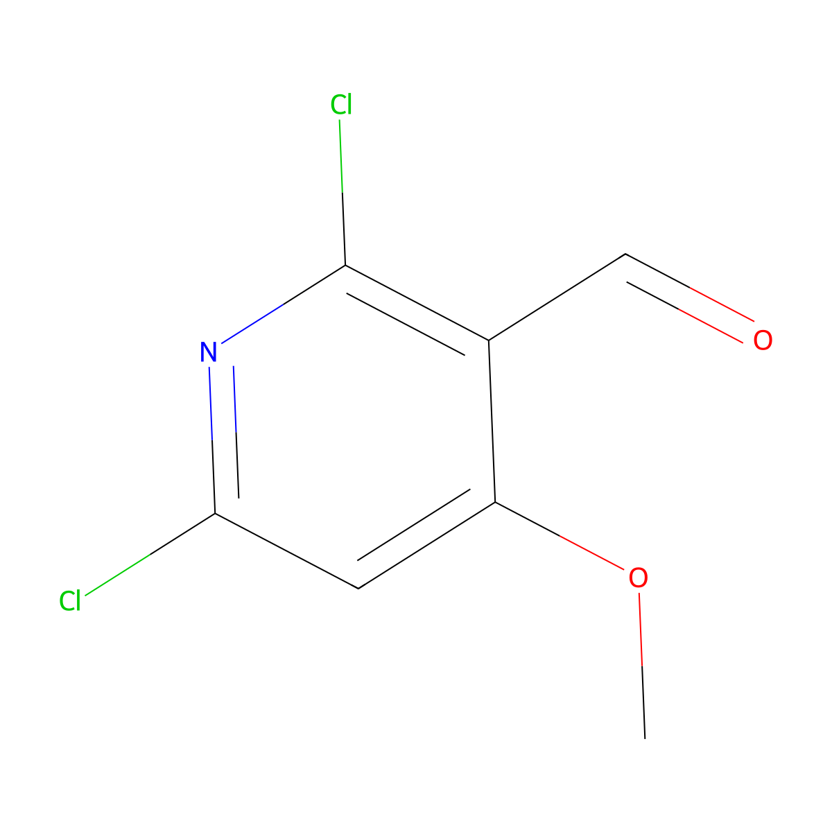2,6-Dichloro-4-methoxy-3-pyridinecarboxaldehyde molecular structure, CAS 1240596-47-7