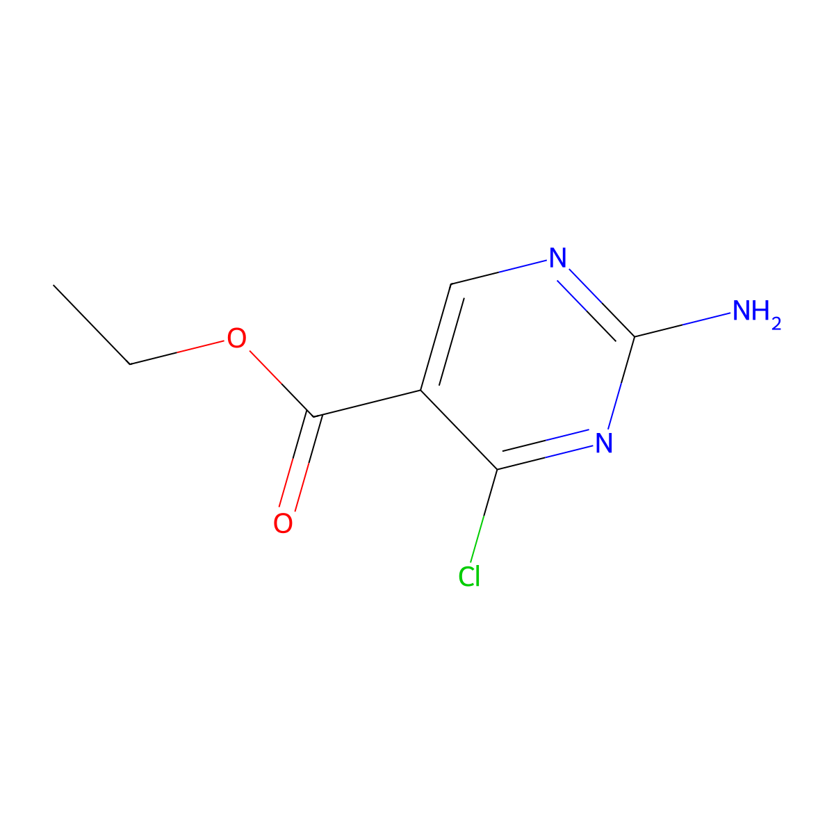 Ethyl 2-amino-4-chloropyrimidine-5-carboxylate molecular structure, CAS 1240597-30-1