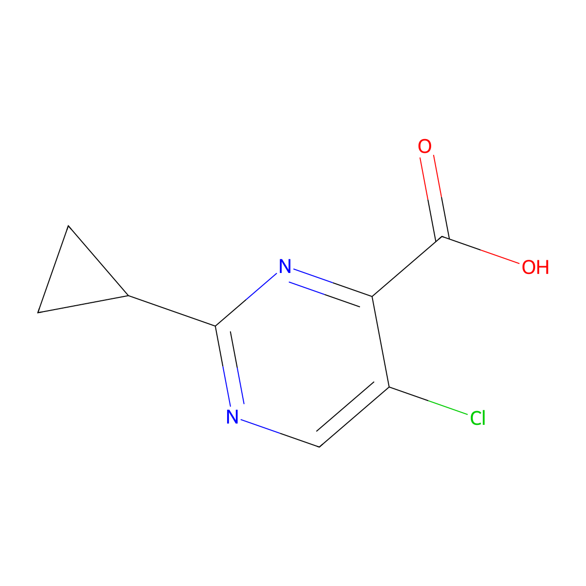 5-Chloro-2-cyclopropylpyrimidine-4-carboxylic acid molecular structure, CAS 1240597-65-2