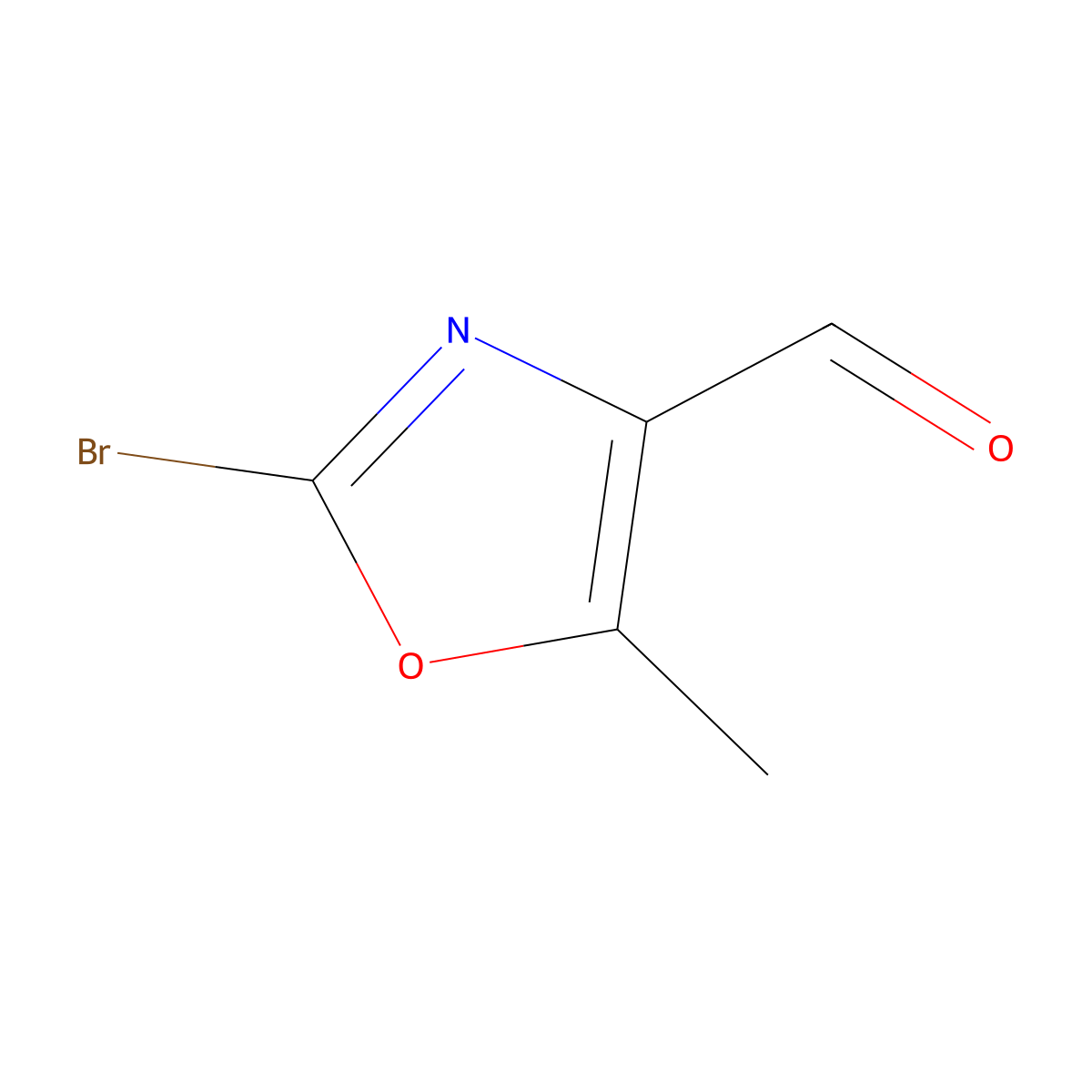 2-Bromo-5-methyl-oxazole-4-carbaldehyde molecular structure, CAS 1240598-14-4