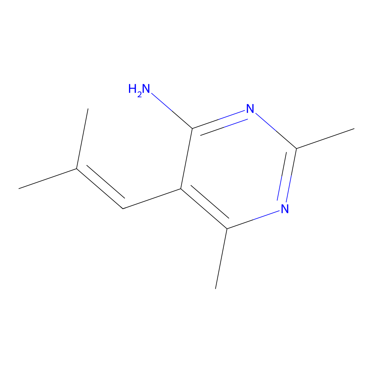 2,6-Dimethyl-5-(2-methylprop-1-enyl)pyrimidin-4-amine molecular structure, CAS 1240598-23-5
