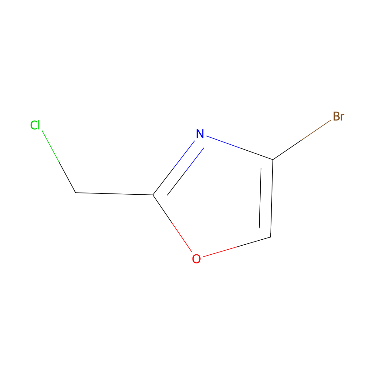 4-Bromo-2-(chloromethyl)oxazole molecular structure, CAS 1240598-40-6
