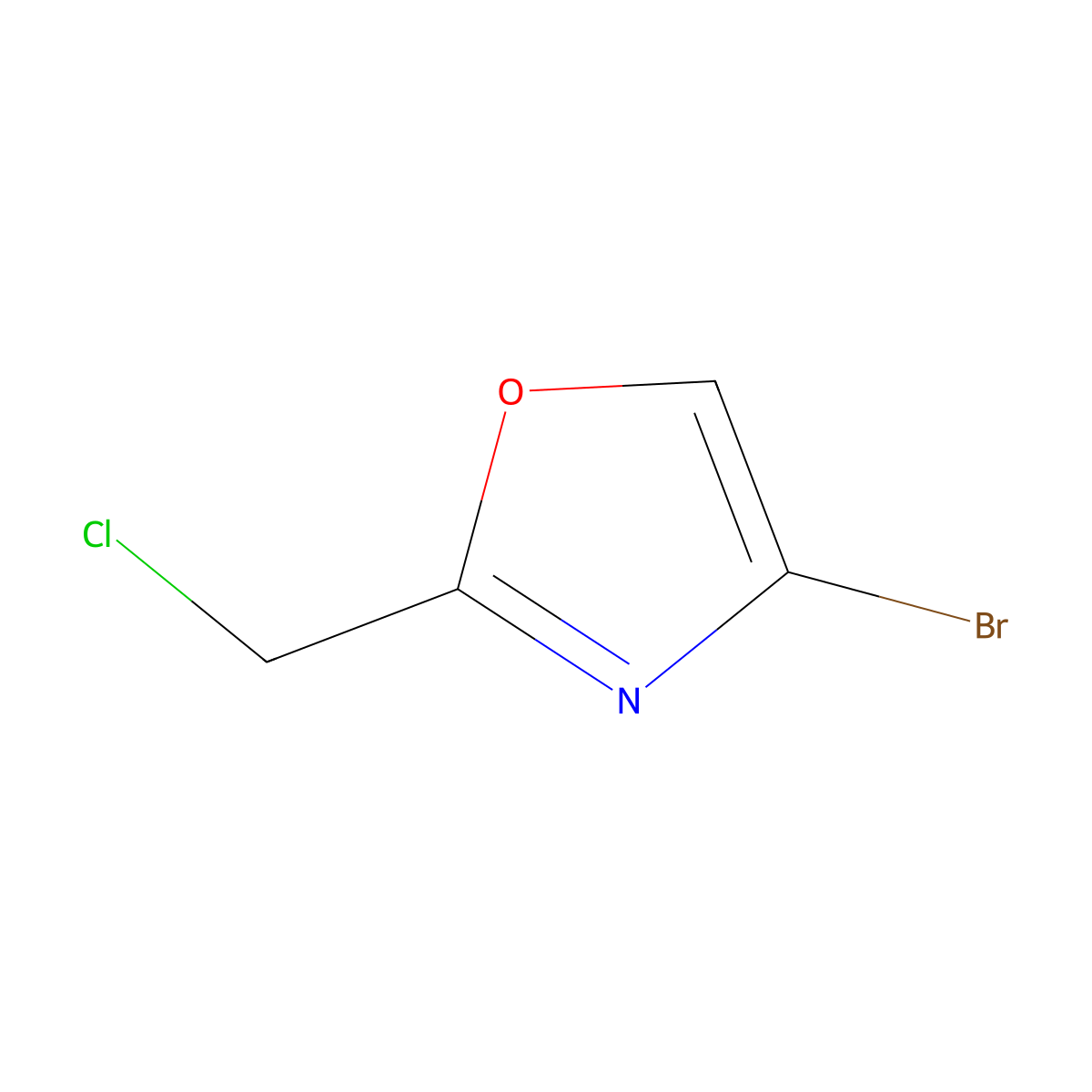 4-Bromo-2-(chloromethyl)oxazole molecular structure, CAS 1240598-40-6
