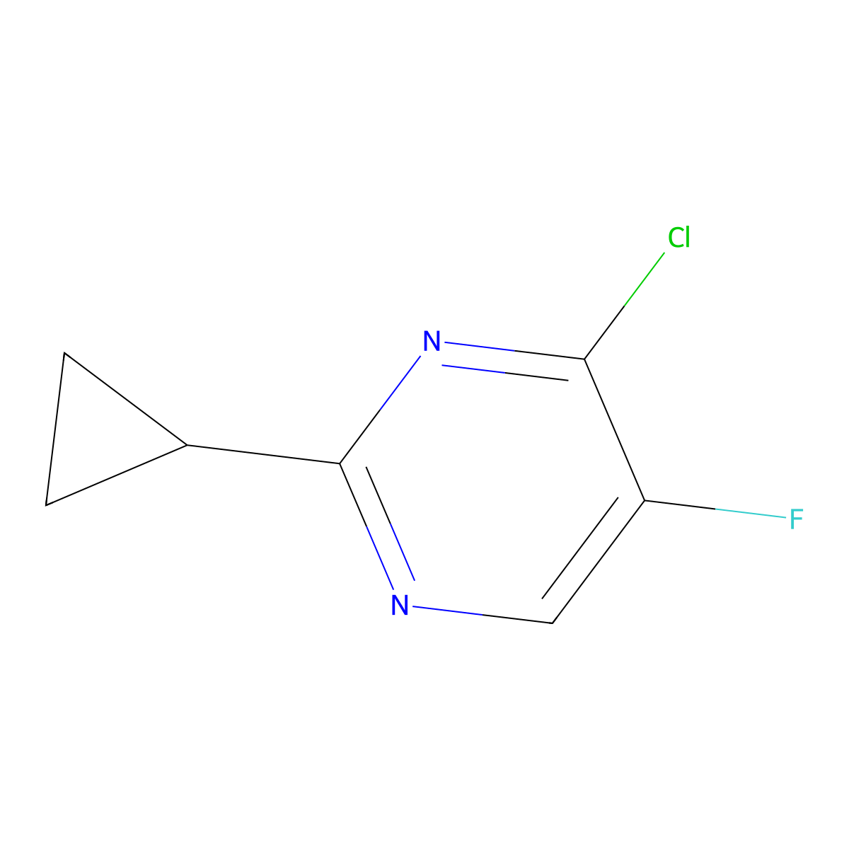 4-Chloro-2-cyclopropyl-5-fluoropyrimidine molecular structure, CAS 1240598-55-3