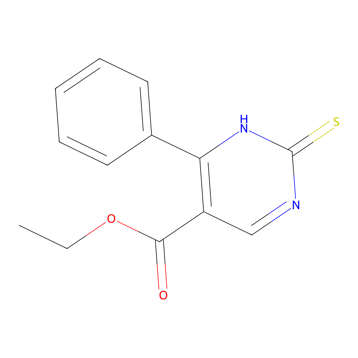 Ethyl 4-phenyl-2-thioxo-1,2-dihydropyrimidine-5-carboxylate molecular structure, CAS 1240598-90-6