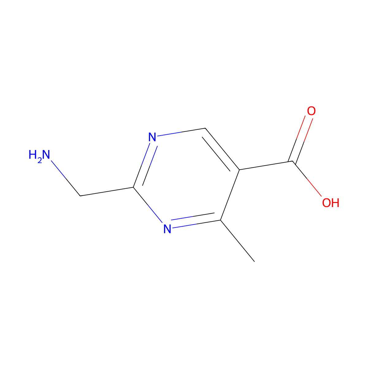 2-(Aminomethyl)-4-methylpyrimidine-5-carboxylic acid molecular structure, CAS 1240600-38-7