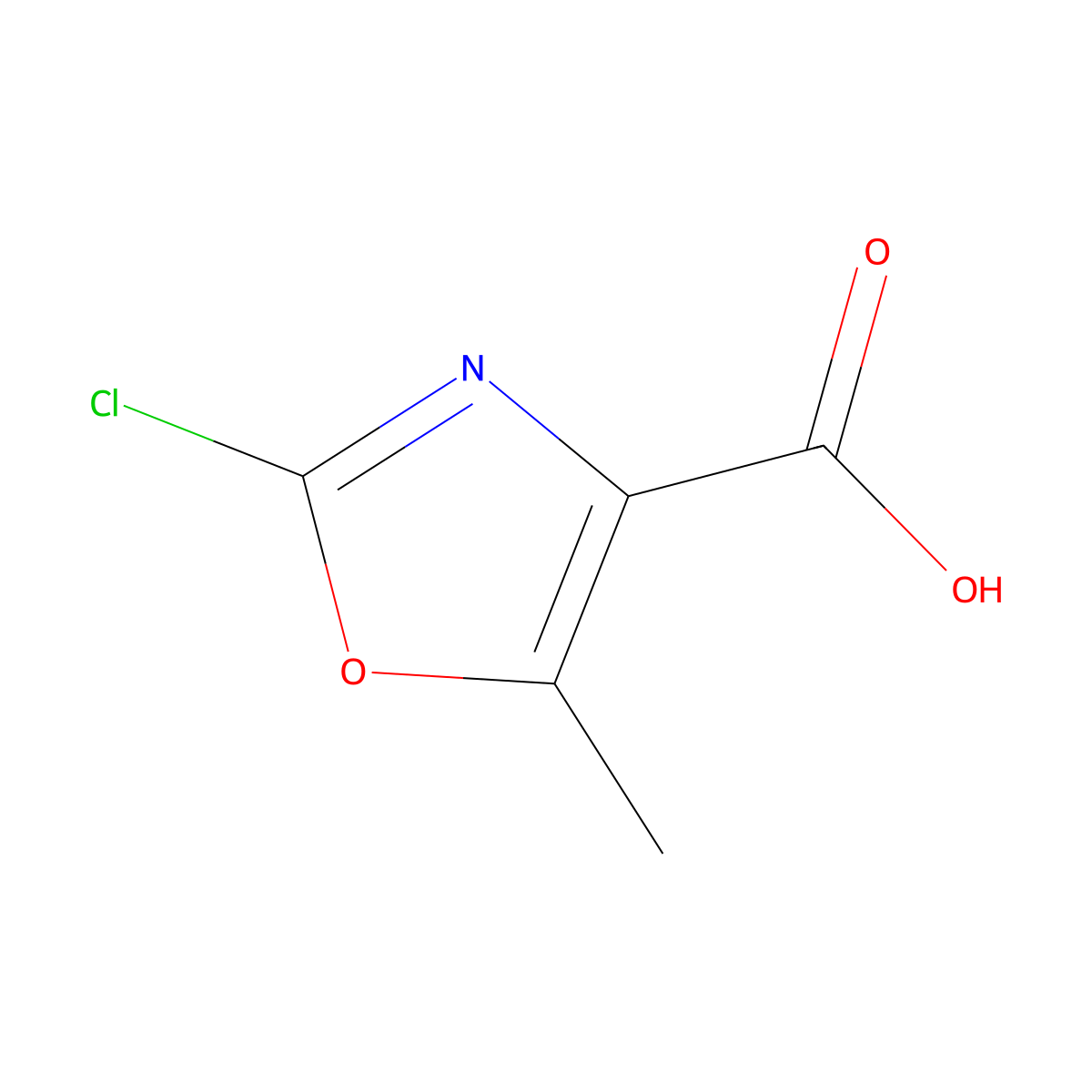 2-Chloro-5-methyl-1,3-oxazole-4-carboxylic acid molecular structure, CAS 1240600-64-9