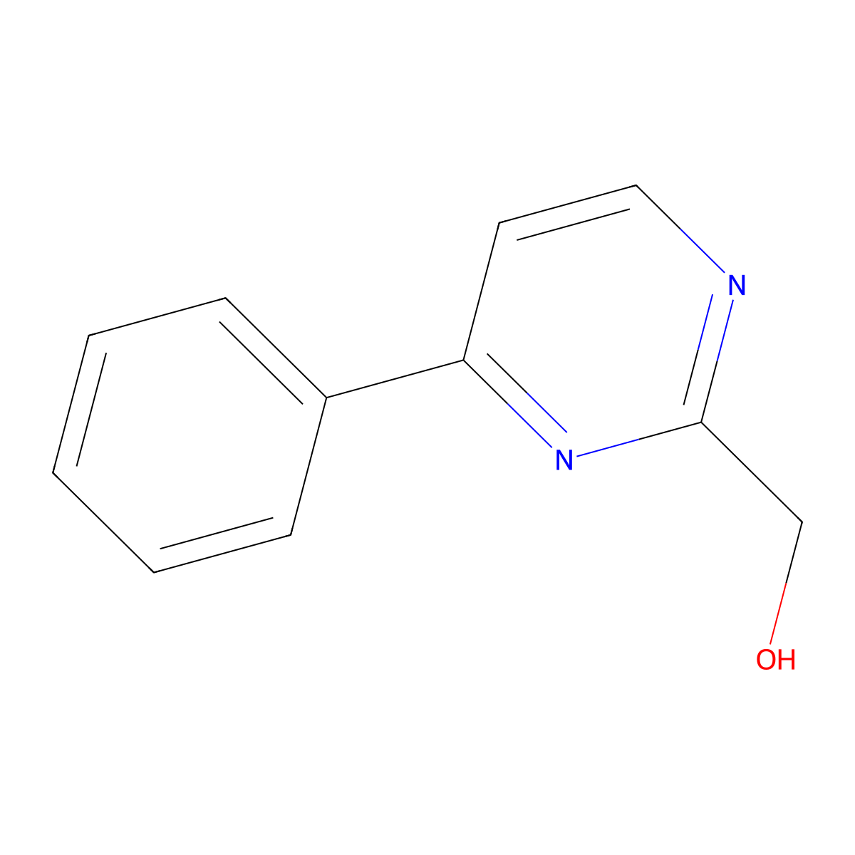 2-(Hydroxymethyl)-4-phenylpyrimidine molecular structure, CAS 1240601-57-3