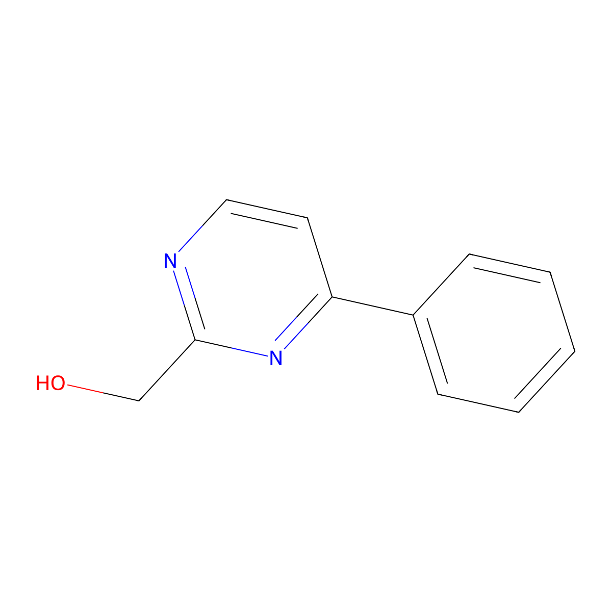 2-(Hydroxymethyl)-4-phenylpyrimidine molecular structure, CAS 1240601-57-3
