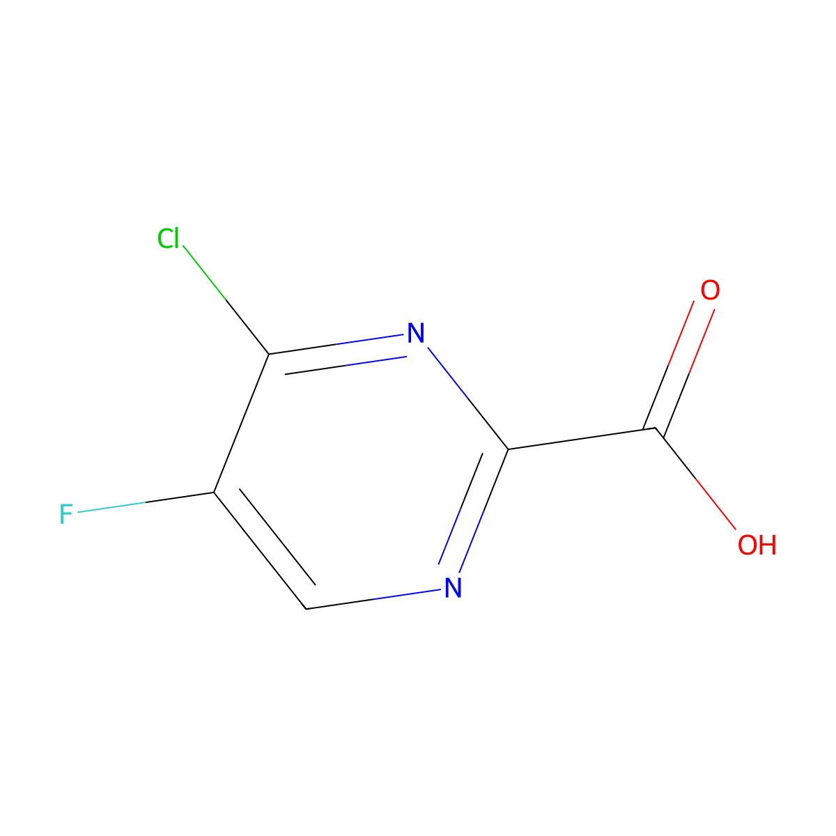 4-Chloro-5-fluoropyrimidine-2-carboxylic acid molecular structure, CAS 1240601-65-3