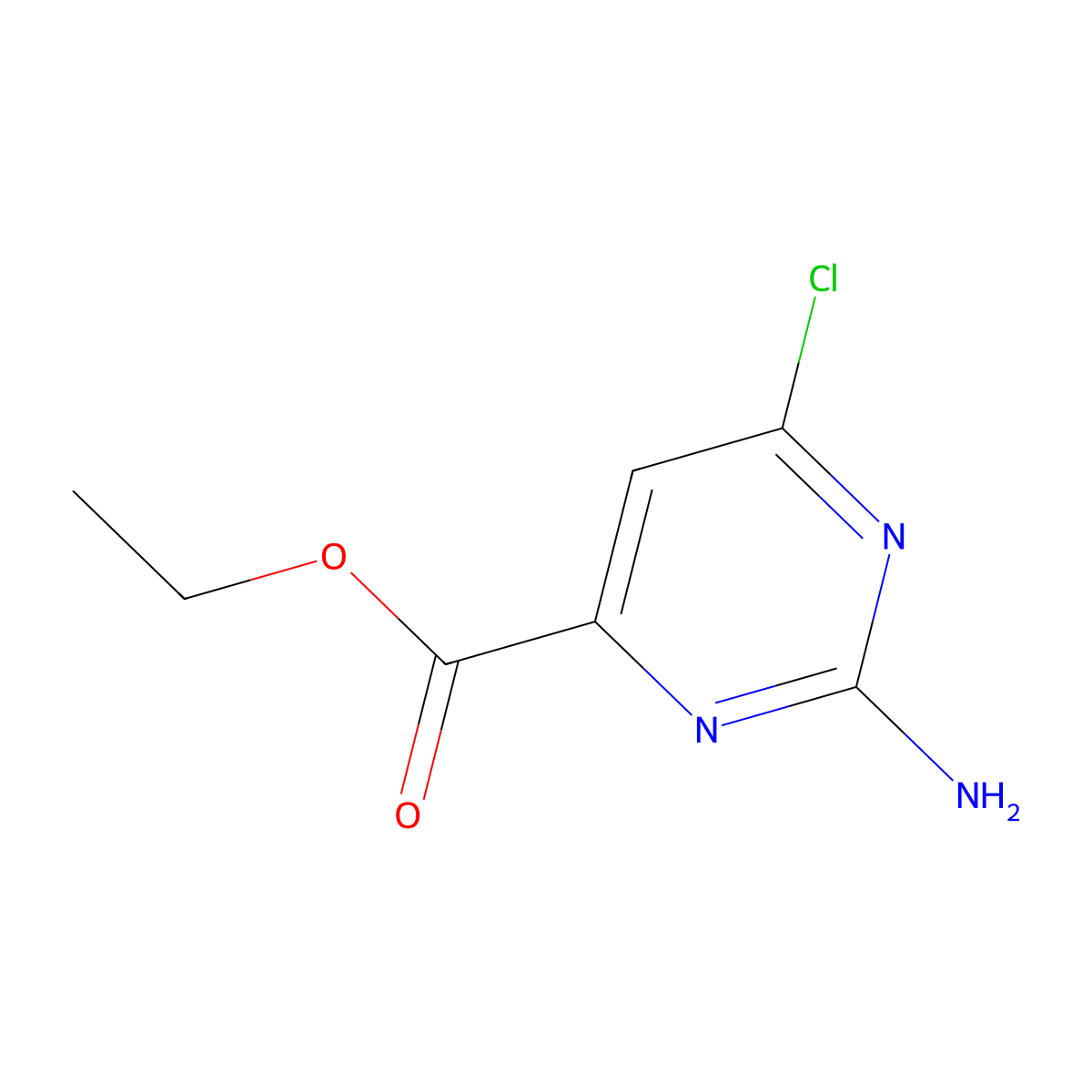 Ethyl 2-amino-6-chloropyrimidine-4-carboxylate molecular structure, CAS 1240603-23-9
