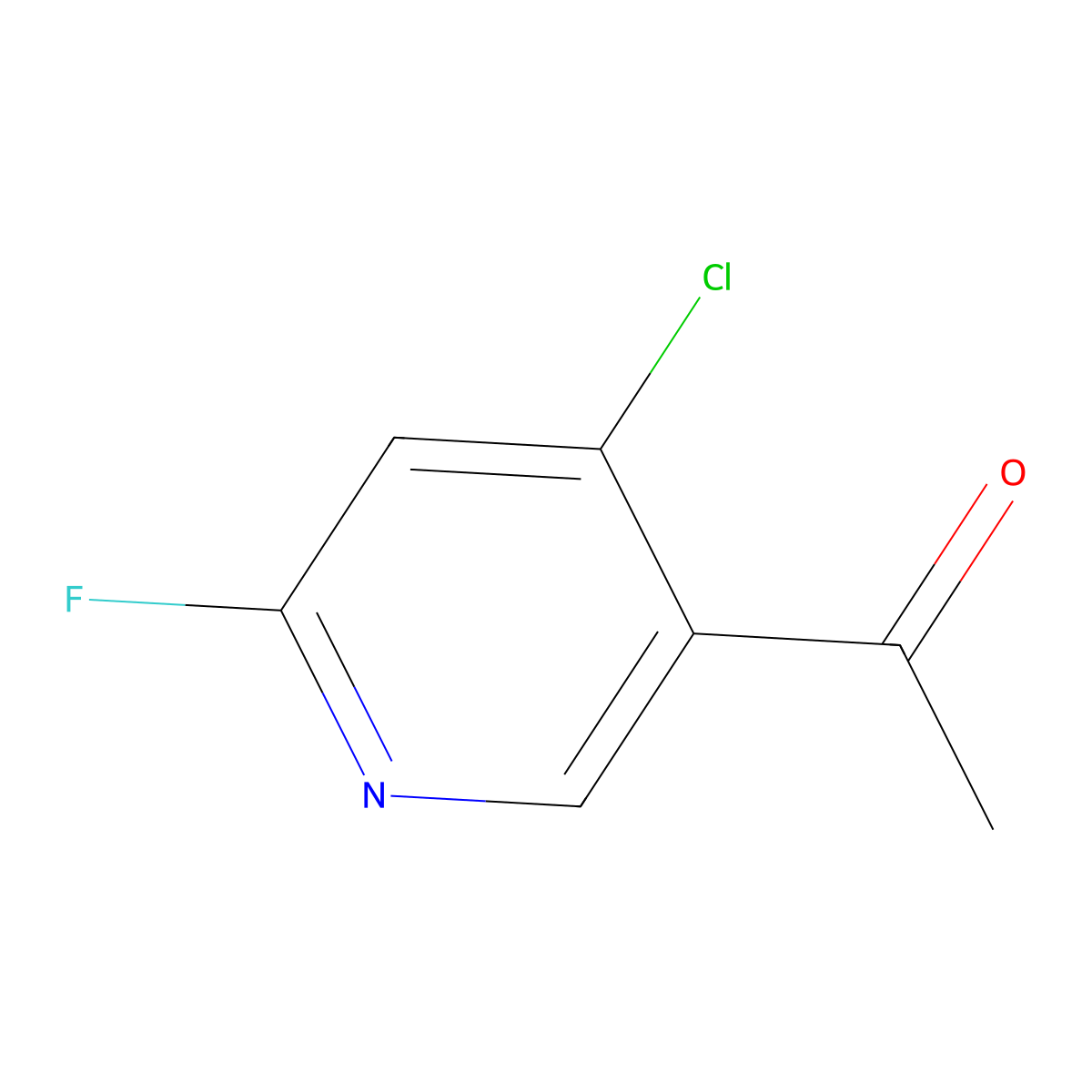 1-(4-Chloro-6-fluoropyridin-3-YL)ethan-1-one molecular structure, CAS 1240604-54-9