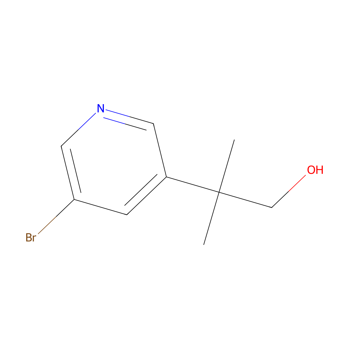 2-(5-Bromopyridin-3-YL)-2-methylpropan-1-OL molecular structure, CAS 1240605-07-5