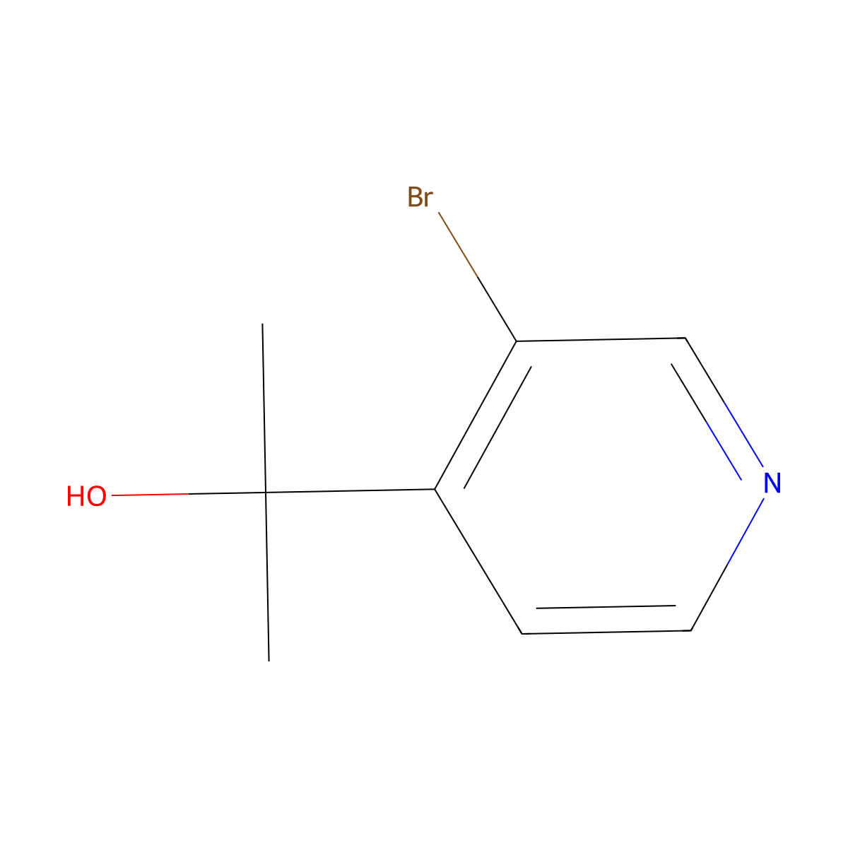 2-(3-Bromopyridin-4-yl)propan-2-ol molecular structure, CAS 1240605-46-2