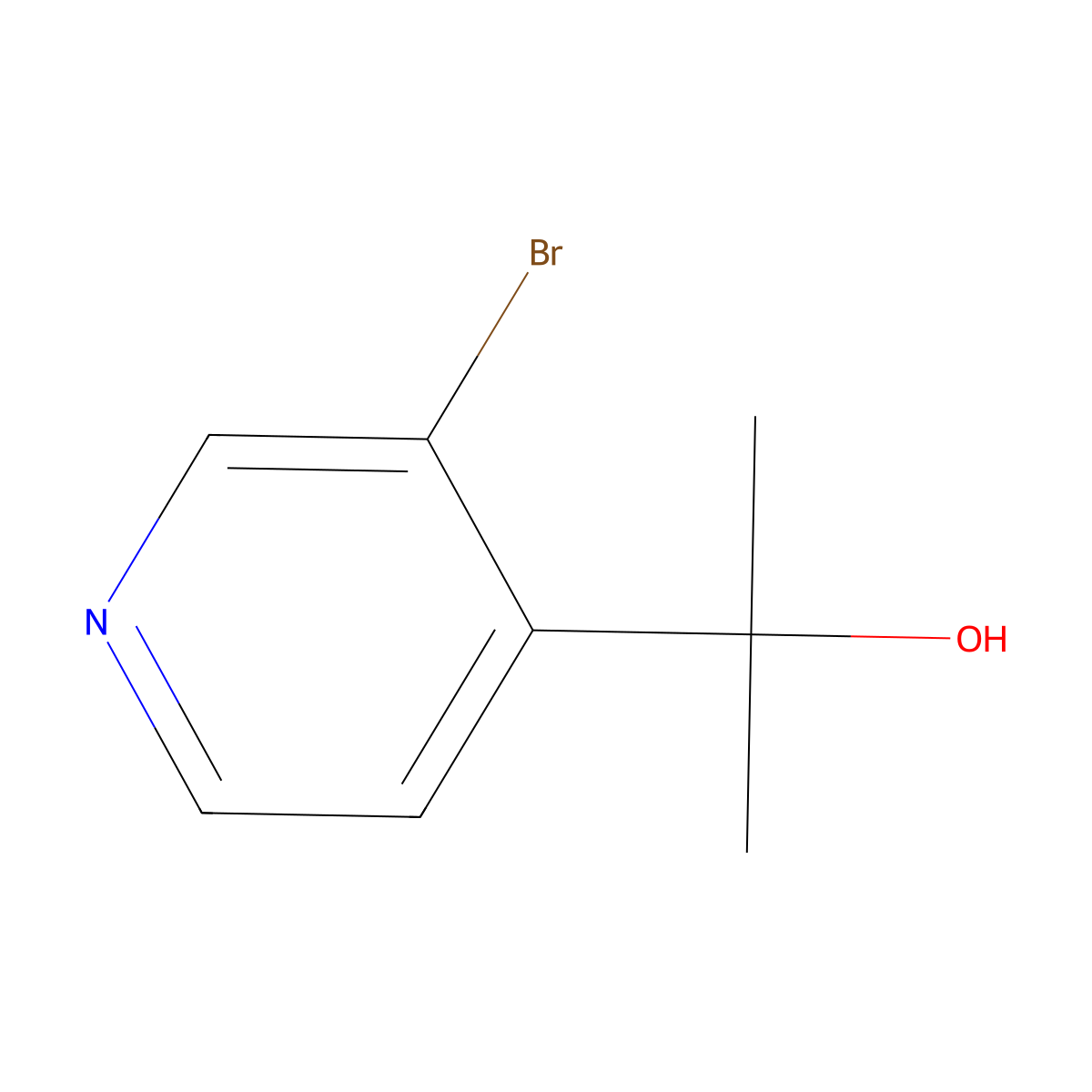 2-(3-Bromopyridin-4-yl)propan-2-ol molecular structure, CAS 1240605-46-2