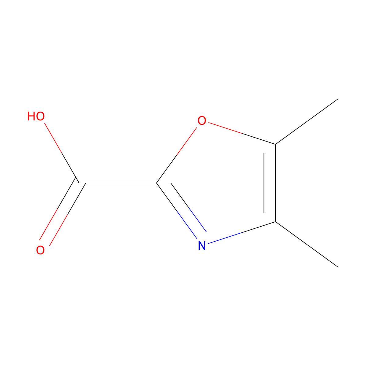 4,5-Dimethyl-oxazole-2-carboxylic acid molecular structure, CAS 1240605-72-4